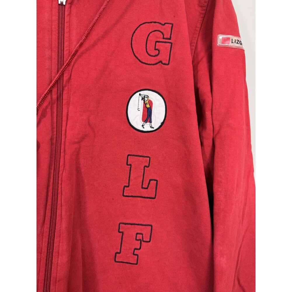 LIZ GOLF Womens Large Full Zip Hoodie Embroidered Golfcore Quiet Luxury - Picture 2 of 12